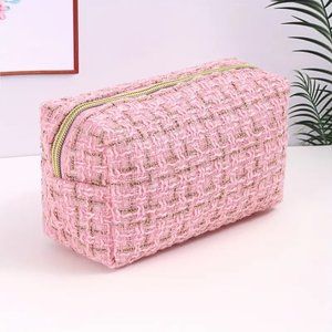 Cosmetic Bag Makeup Pink Zipper Travel Organize Clutch Toiletry Pouch Weekend